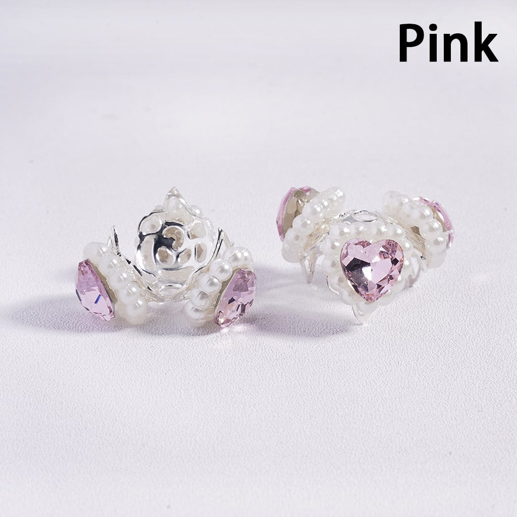 Multicolor Heart Metal Bead Cages with Pearl Chain & Silver Caps Fits for 16mm