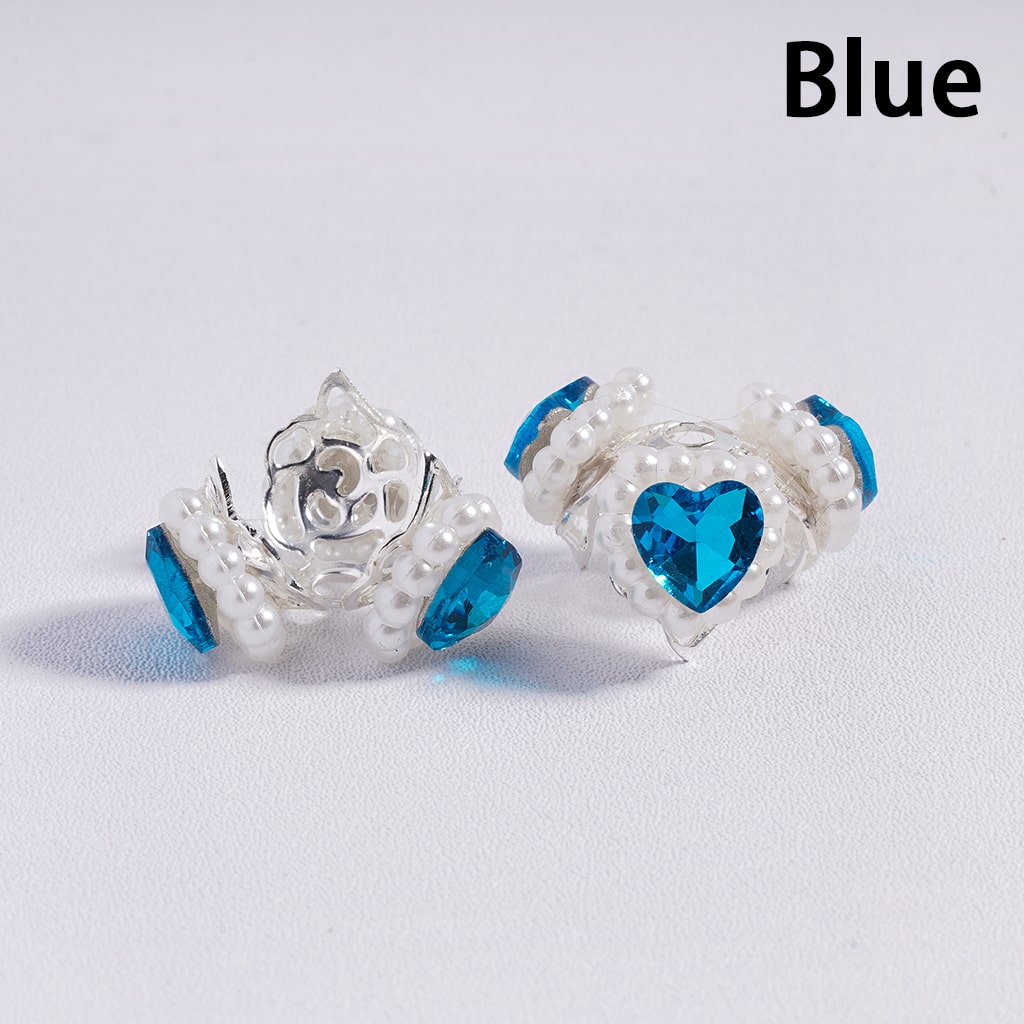 Multicolor Heart Metal Bead Cages with Pearl Chain & Silver Caps Fits for 16mm