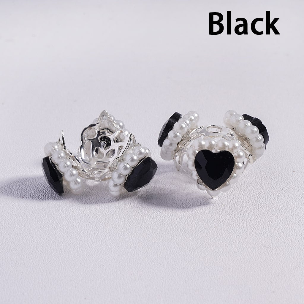 Multicolor Heart Metal Bead Cages with Pearl Chain & Silver Caps Fits for 16mm