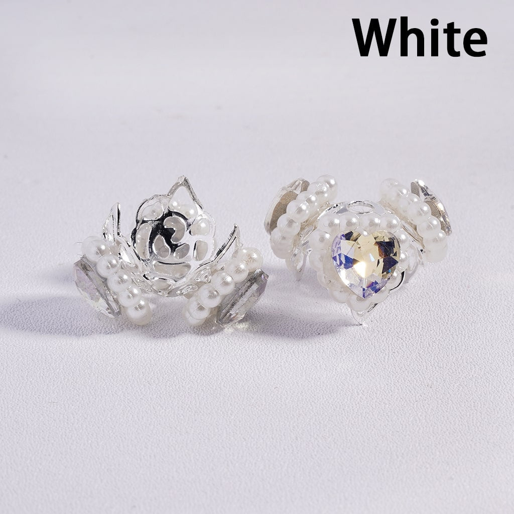 Multicolor Heart Metal Bead Cages with Pearl Chain & Silver Caps Fits for 16mm