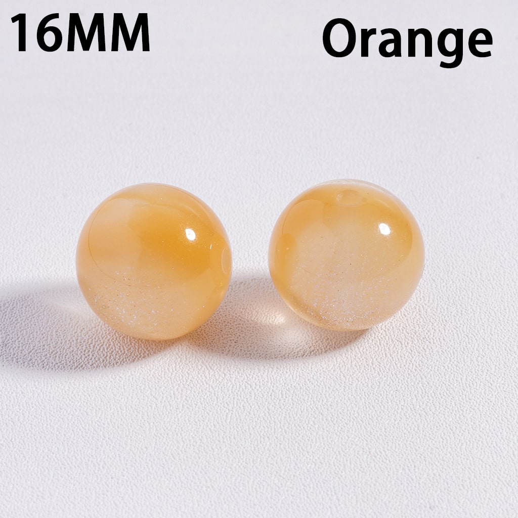 Multi Color Glitter Color Changing Cat Eye Style Shiny Round Acrylic Beads for Bracelets 16MM