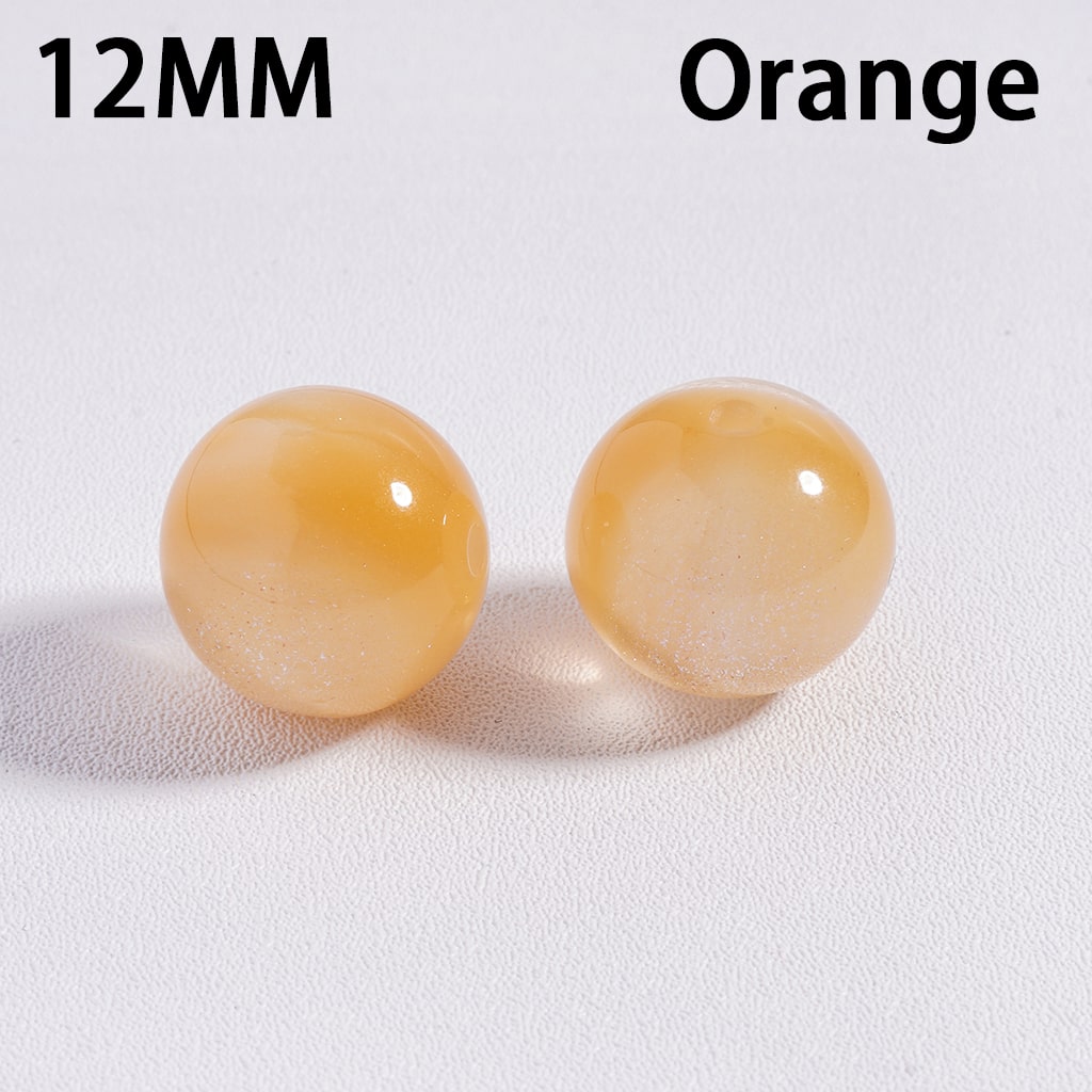 Glitter Multi‑Color Cat Eye Color‑Changing Round Acrylic Beads for Bracelets 12MM