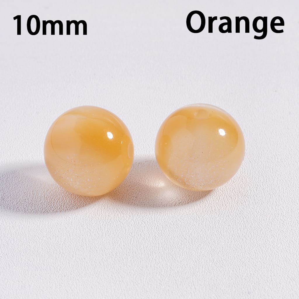 Cat Eye Style Color‑Changing with Glitter Round Acrylic Beads for Bracelet 10 mm