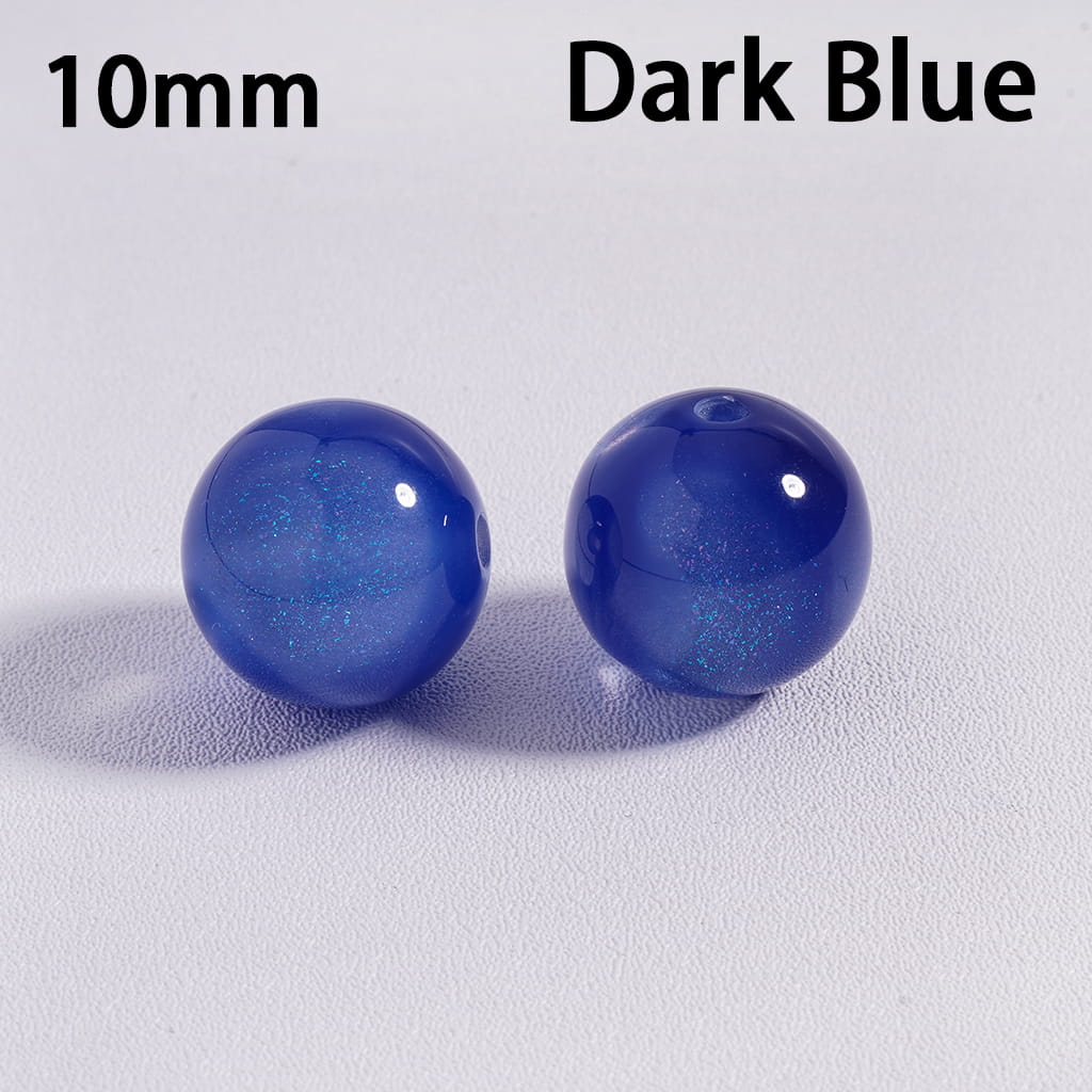 Cat Eye Style Color‑Changing with Glitter Round Acrylic Beads for Bracelet 10 mm