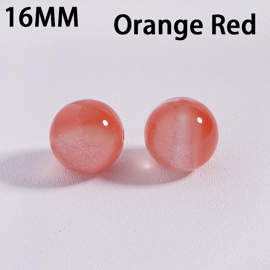 Multi Color Glitter Color Changing Cat Eye Style Shiny Round Acrylic Beads for Bracelets 16MM