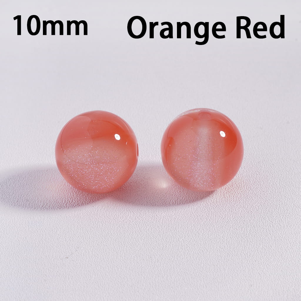 Cat Eye Style Color‑Changing with Glitter Round Acrylic Beads for Bracelet 10 mm