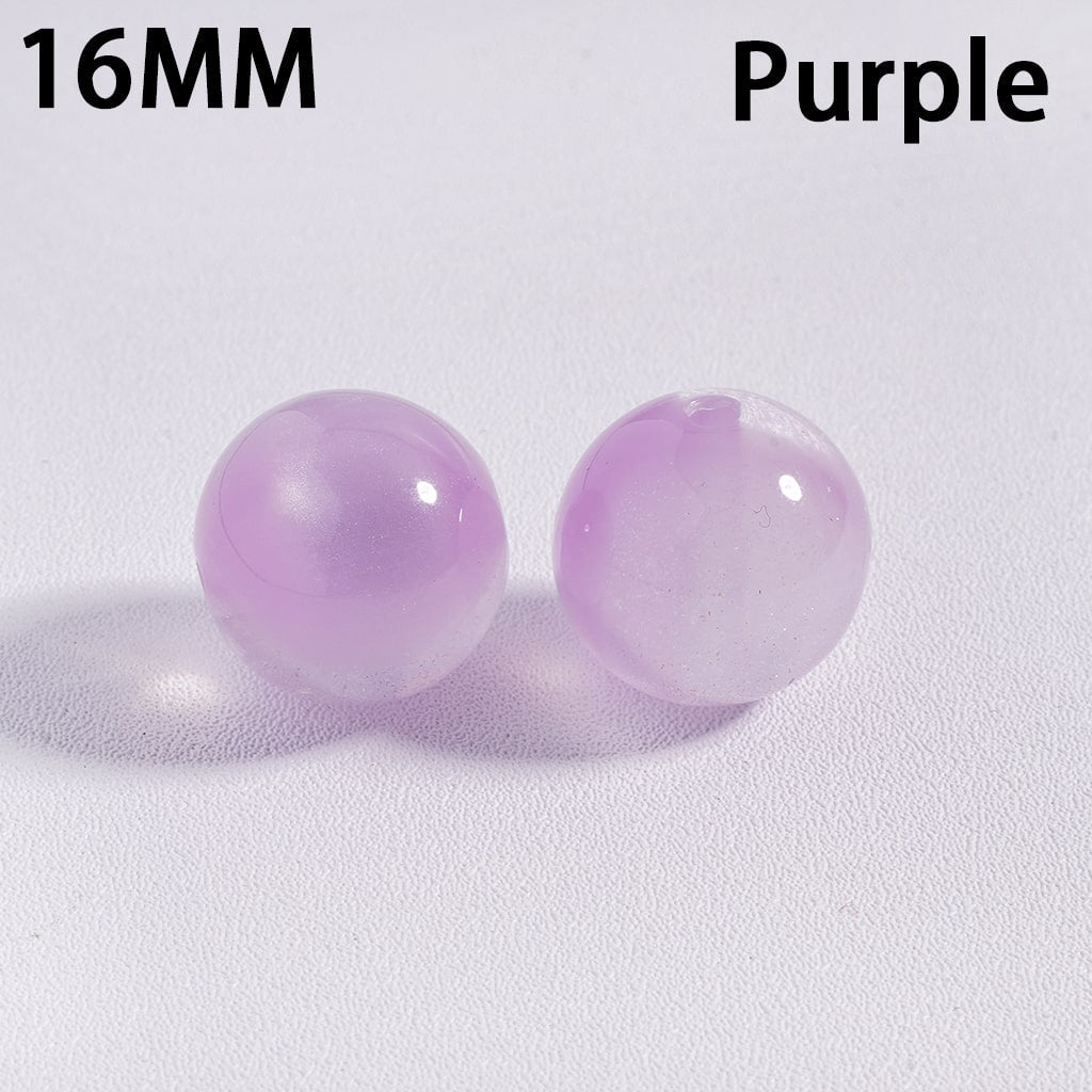 Multi Color Glitter Color Changing Cat Eye Style Shiny Round Acrylic Beads for Bracelets 16MM