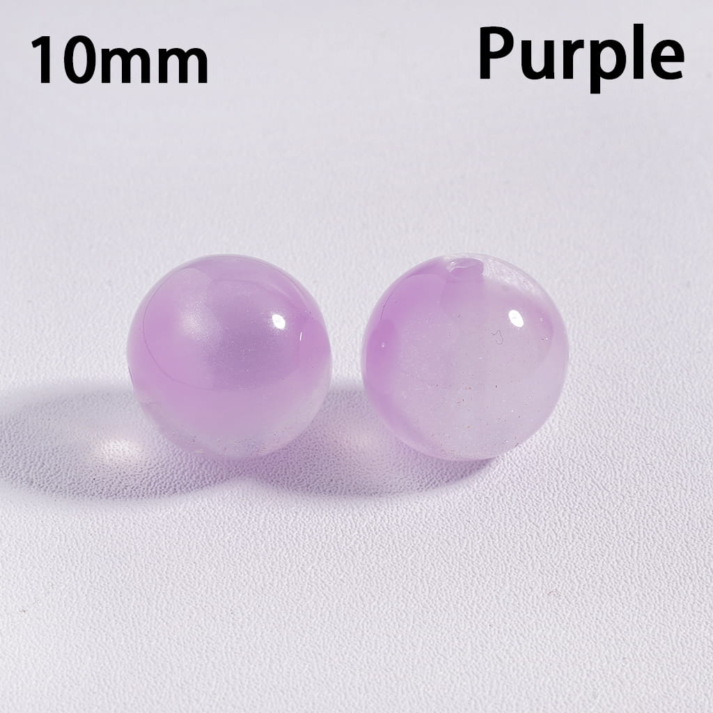 Cat Eye Style Color‑Changing with Glitter Round Acrylic Beads for Bracelet 10 mm