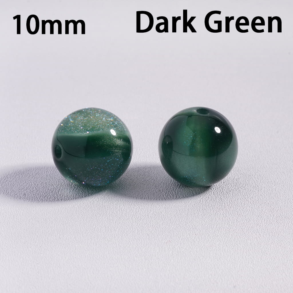 Cat Eye Style Color‑Changing with Glitter Round Acrylic Beads for Bracelet 10 mm