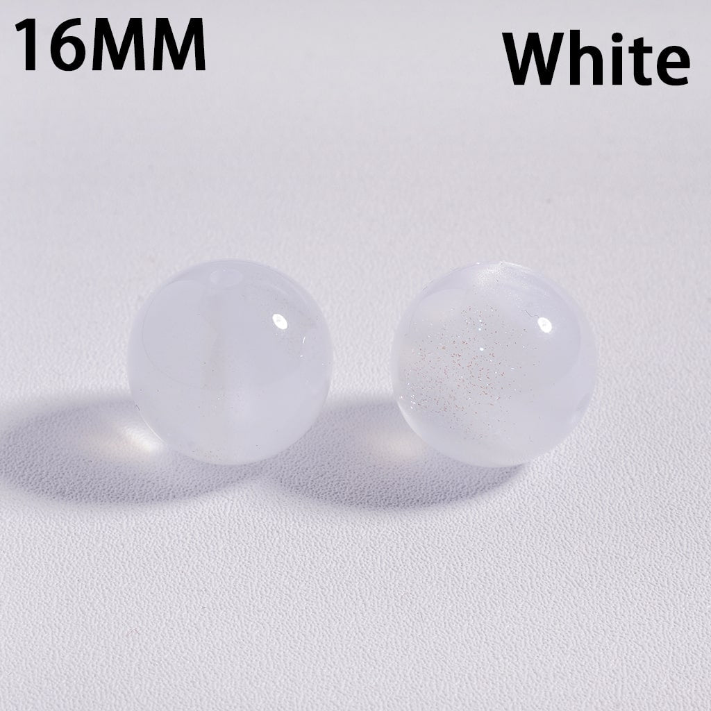 Multi Color Glitter Color Changing Cat Eye Style Shiny Round Acrylic Beads for Bracelets 16MM