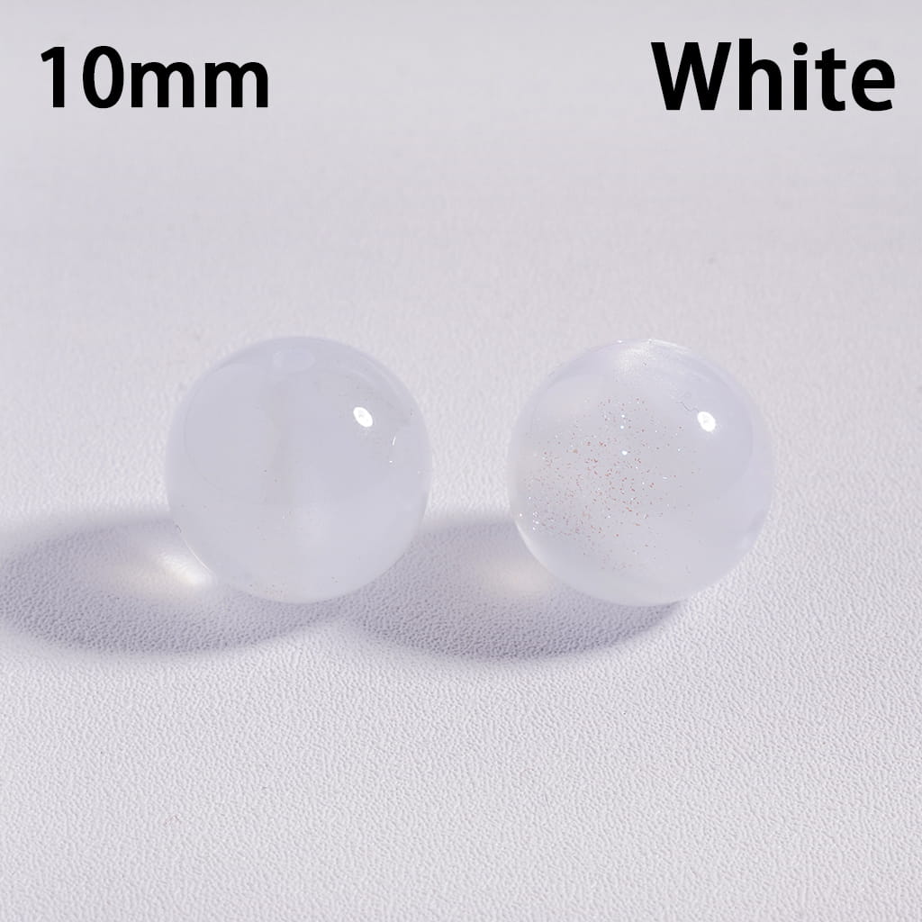 Cat Eye Style Color‑Changing with Glitter Round Acrylic Beads for Bracelet 10 mm