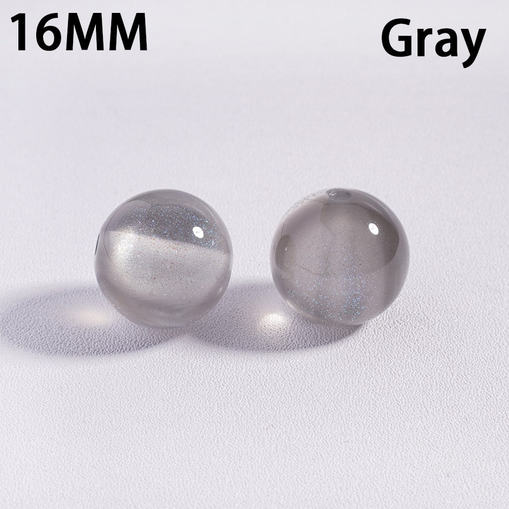 Multi Color Glitter Color Changing Cat Eye Style Shiny Round Acrylic Beads for Bracelets 16MM