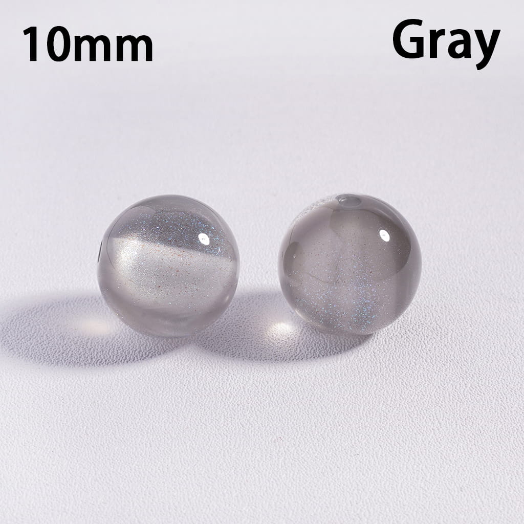 Cat Eye Style Color‑Changing with Glitter Round Acrylic Beads for Bracelet 10 mm