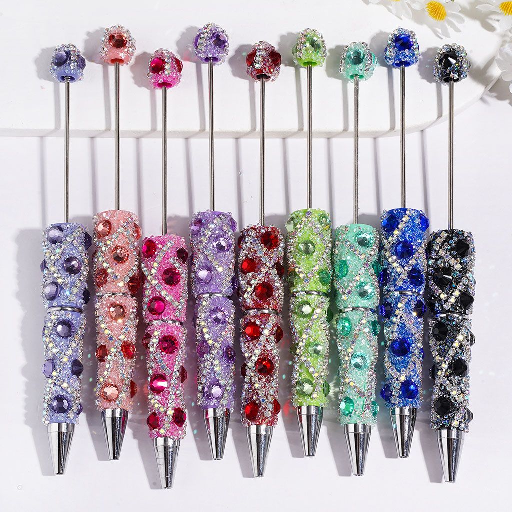 Glamorous Multicolor Rhinestones with X-Shaped AB Chains & Clear Cone Shaped Rhinestones Handmade Beadable Sugar Pens