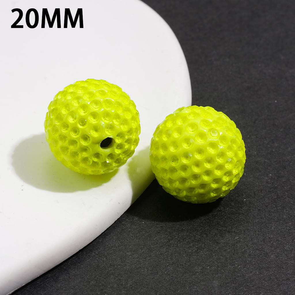 Fluorescent Clay Beads Bubble Texture Clear Rhinestones, 20MM, Multi-Color