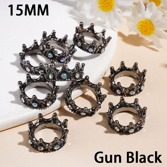 Regal Hollow Crown Alloy Bead Cages with AB Rhinestone Bead Cap, 15MM, Multi-Color, Random Mix, (They Fit 12MM Beads)