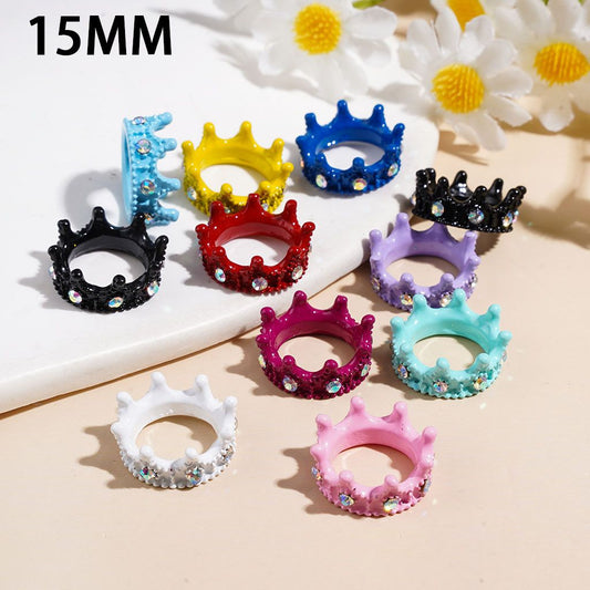 Regal Crown Hollow Alloy Bead Cages with AB Rhinestone Bead Cap, 15MM, Assorted Colors, Random Mix, (They Fit 12MM Beads)