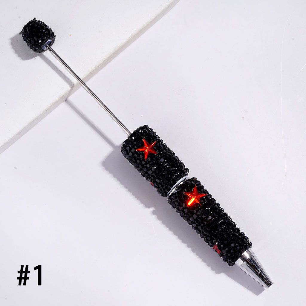 Colorful Star-Shaped Accent with Sparkling Rhinestone Covered Beadable Clay Pens, Multi-Color