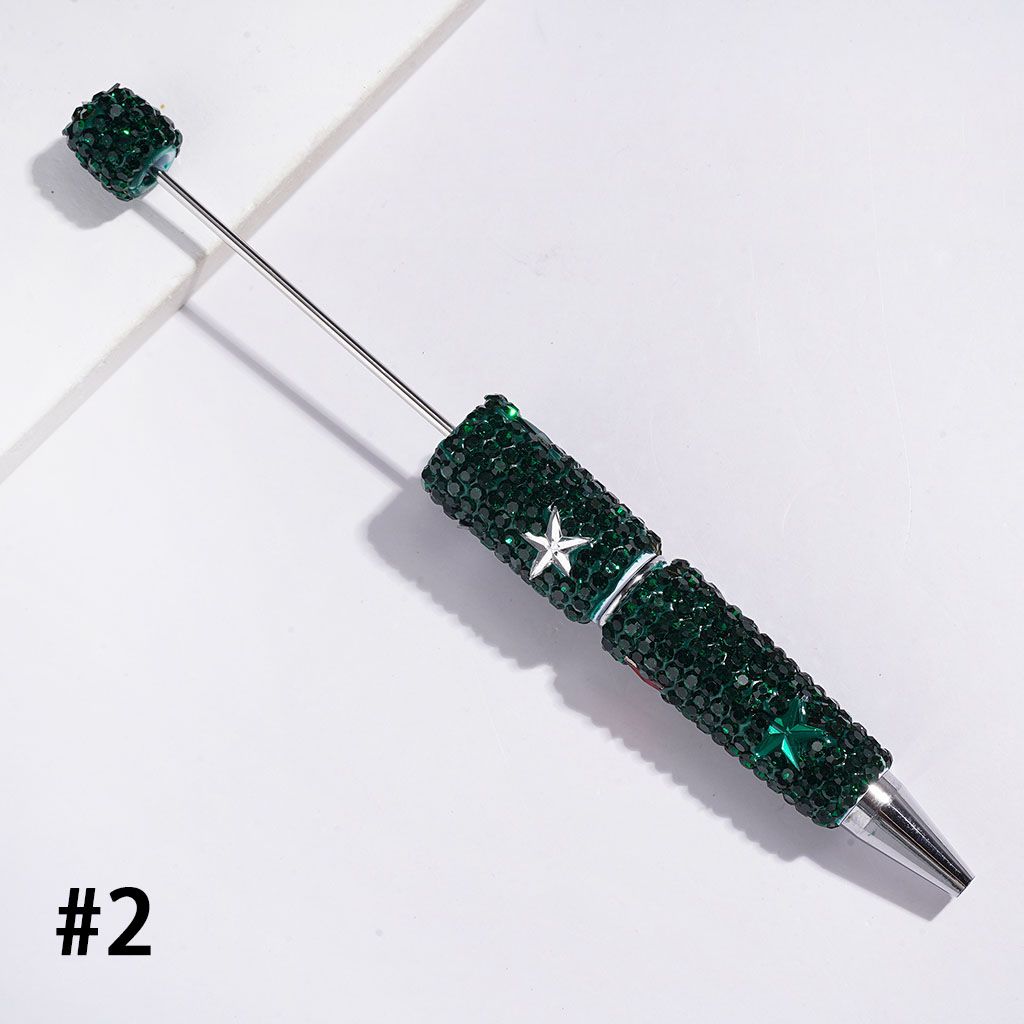 Colorful Star-Shaped Accent with Sparkling Rhinestone Covered Beadable Clay Pens, Multi-Color