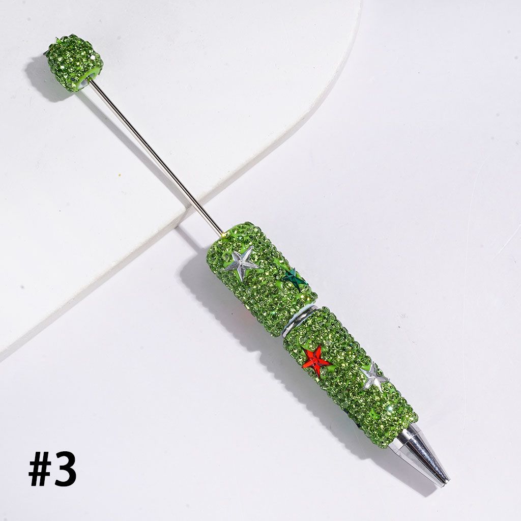 Colorful Star-Shaped Accent with Sparkling Rhinestone Covered Beadable Clay Pens, Multi-Color