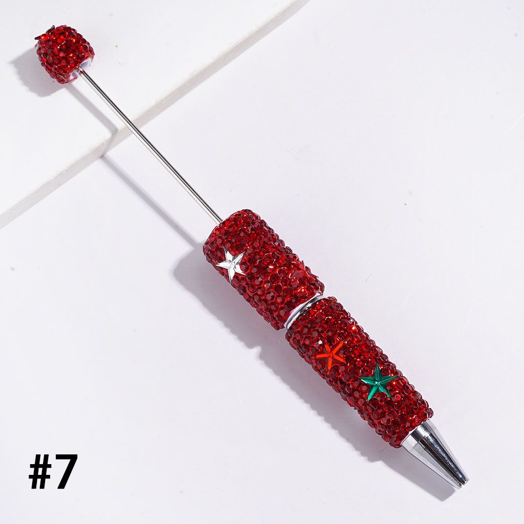 Colorful Star-Shaped Accent with Sparkling Rhinestone Covered Beadable Clay Pens, Multi-Color