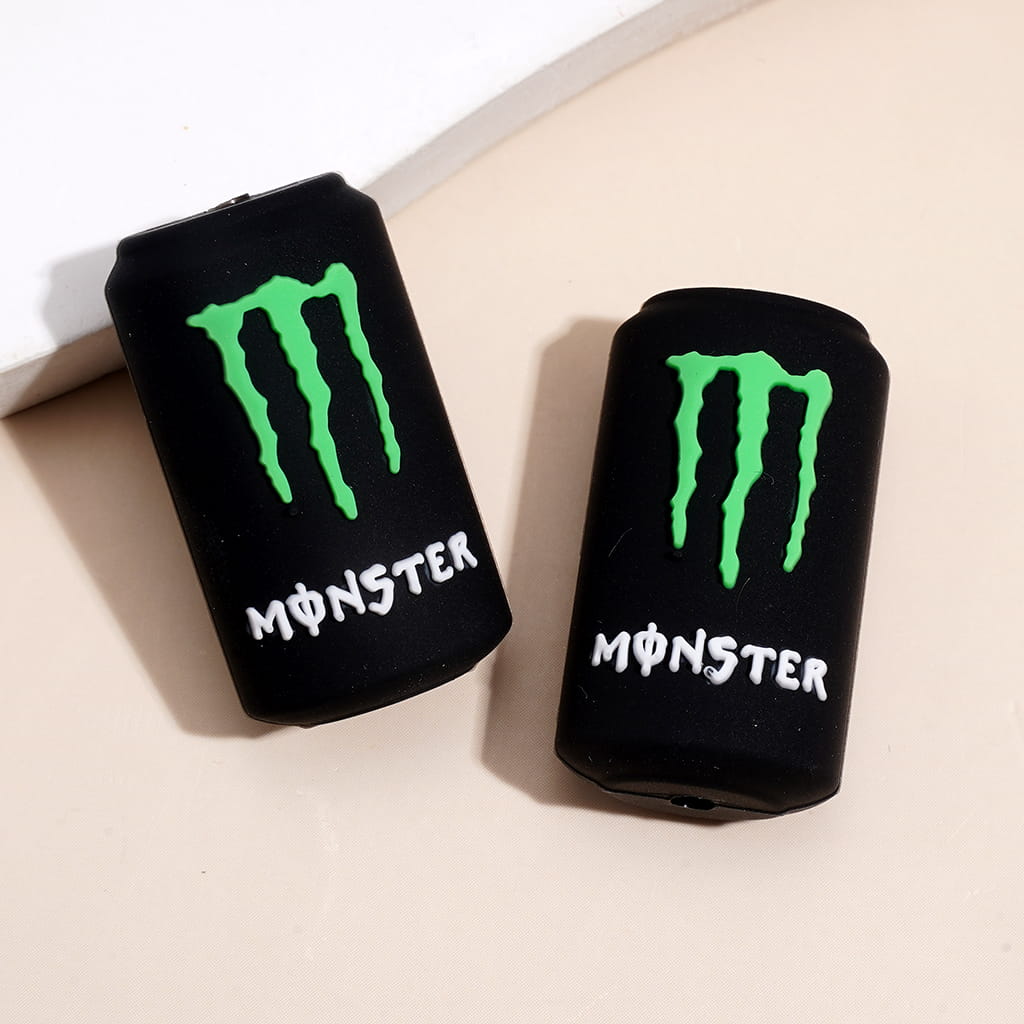 Cool Energy Drink Can with Claw Mark Design Silicone Focal Beads 16*29MM, Multi-Color