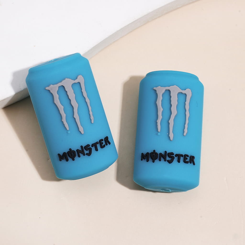 Cool Energy Drink Can with Claw Mark Design Silicone Focal Beads 16*29MM, Multi-Color