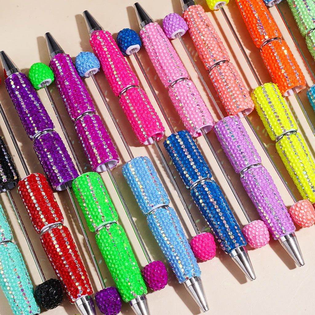 Dazzling Multi-Color Beadable Clay Pens with AB Rhinestones Covering the Entire Pen