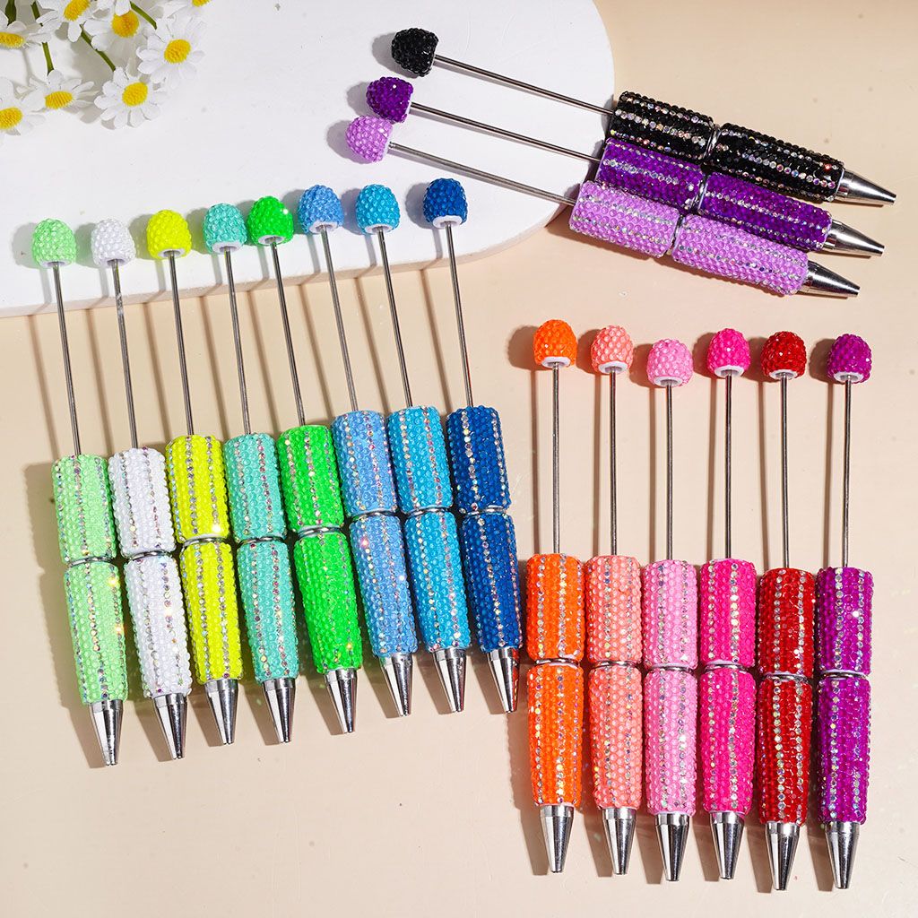 Dazzling Multi-Color Beadable Clay Pens with AB Rhinestones Covering the Entire Pen