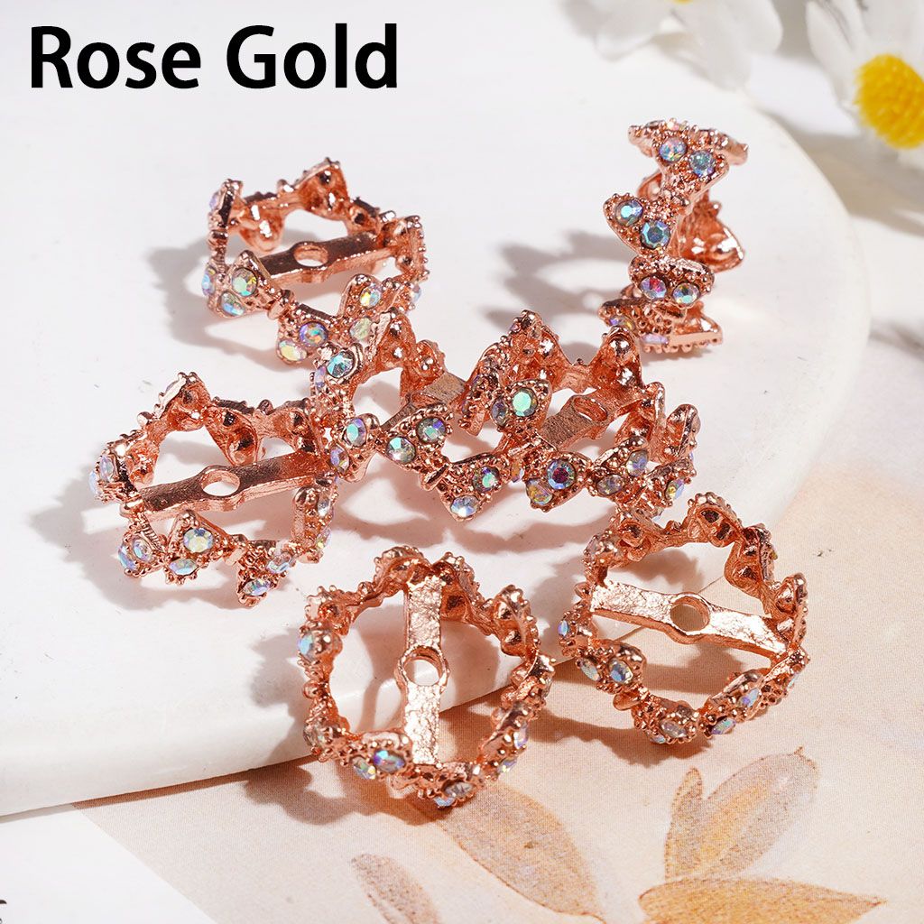 Elegant Butterfly Alloy Metal Bead Cages with Sparkling AB Rhinestone Bead Cap, 16MM, Multi-Color, Random Mix (They Fit 14MM Beads)