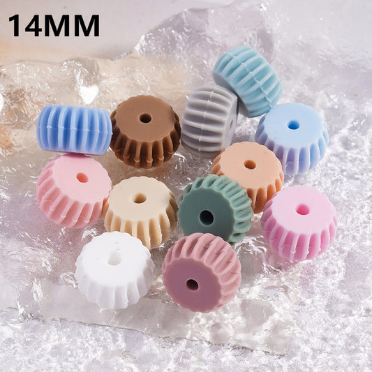 Wheel & Gear MultiColor Shape Silicone Beads 14mm Random Mix