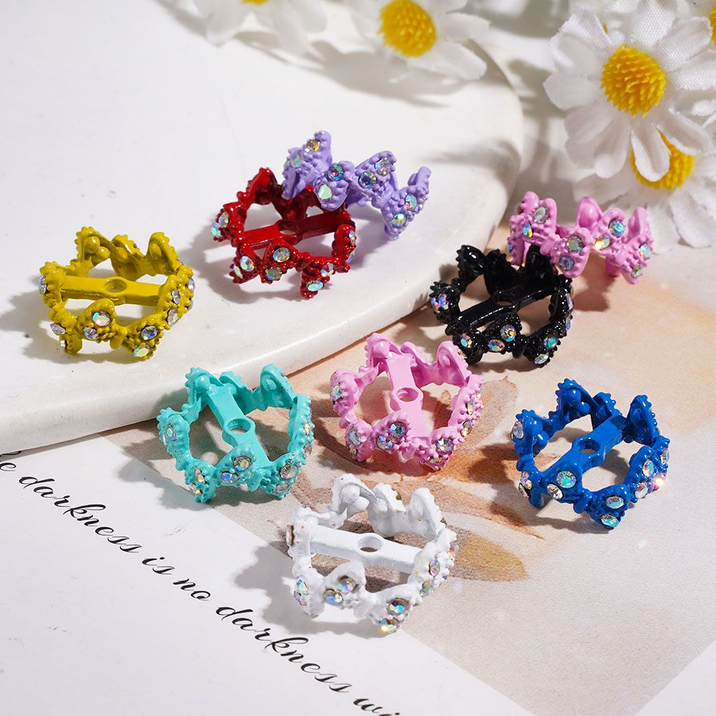 Glamorous Butterfly Alloy Bead Cages with Sparkling AB Rhinestones & Bead Cap, Multi-Color (They Fit 16MM Beads)