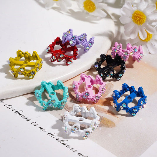 Glamorous Butterfly Alloy Bead Cages with Sparkling AB Rhinestones & Bead Cap, Multi-Color (They Fit 16MM Beads)