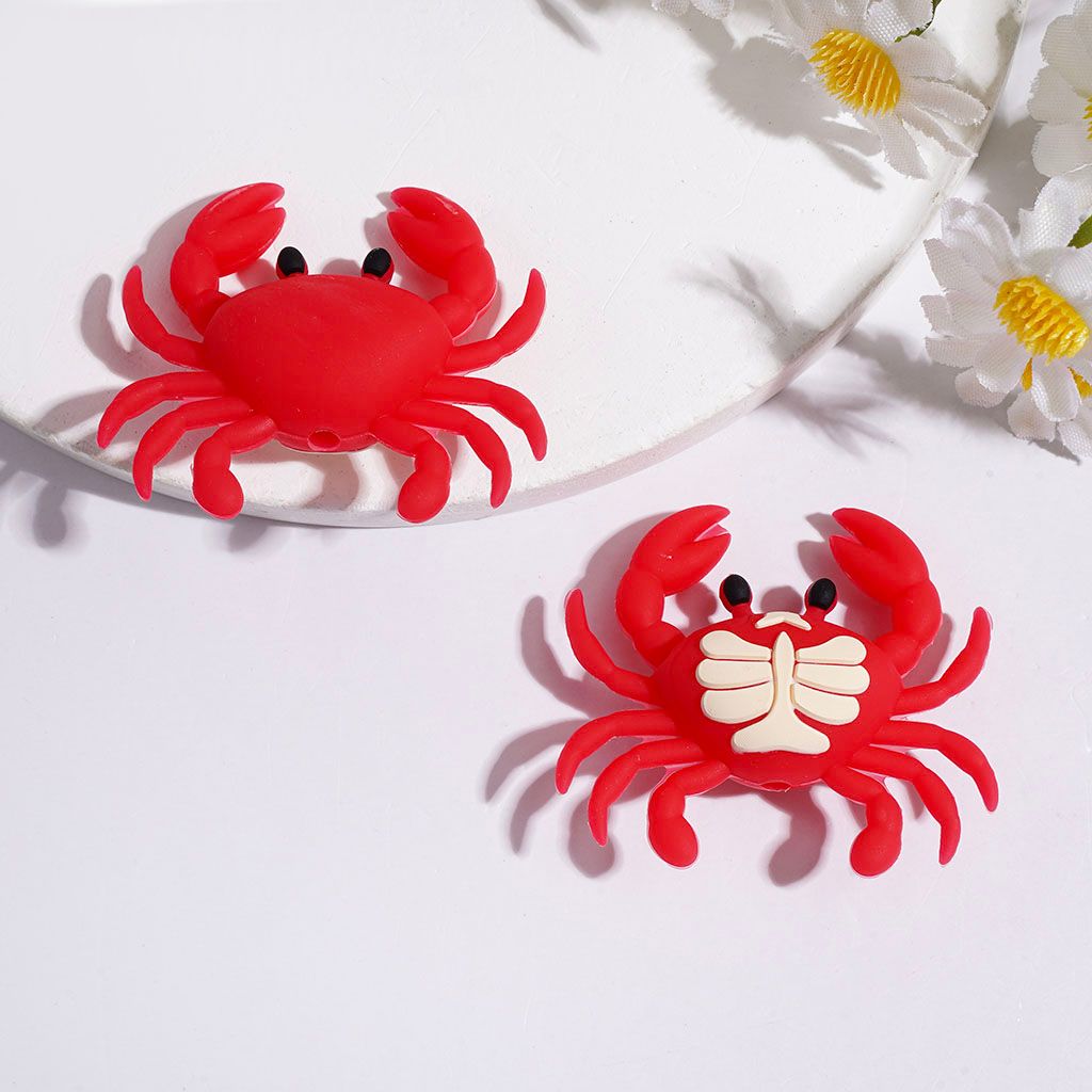 3D Playful Marine Life Series Crab, Lobster & Fish Tank Silicone Focal Beads, Random Mix