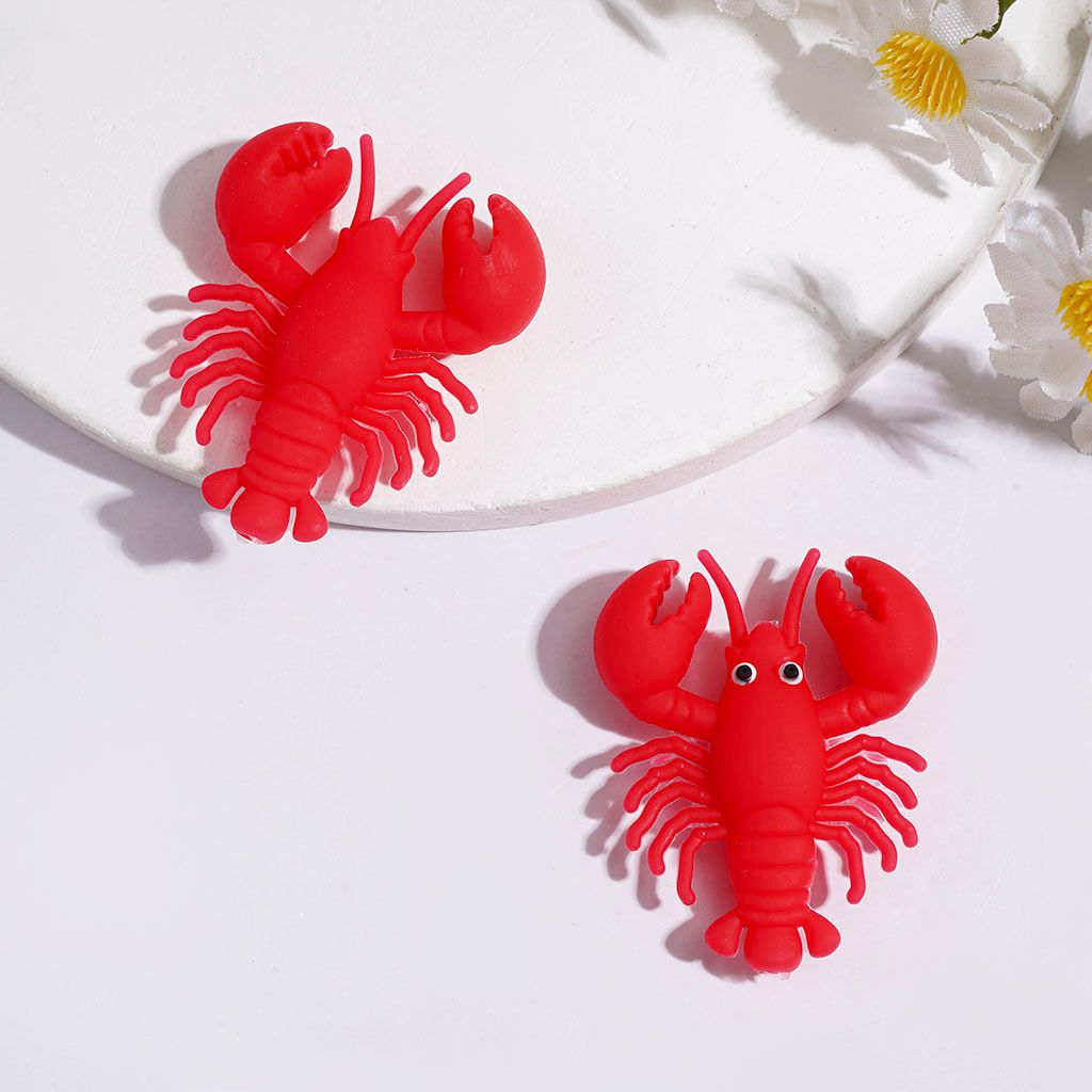 3D Playful Marine Life Series Crab, Lobster & Fish Tank Silicone Focal Beads, Random Mix