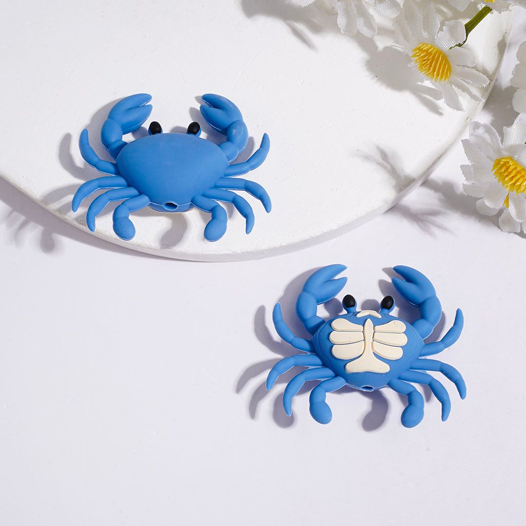 3D Playful Marine Life Series Crab, Lobster & Fish Tank Silicone Focal Beads, Random Mix