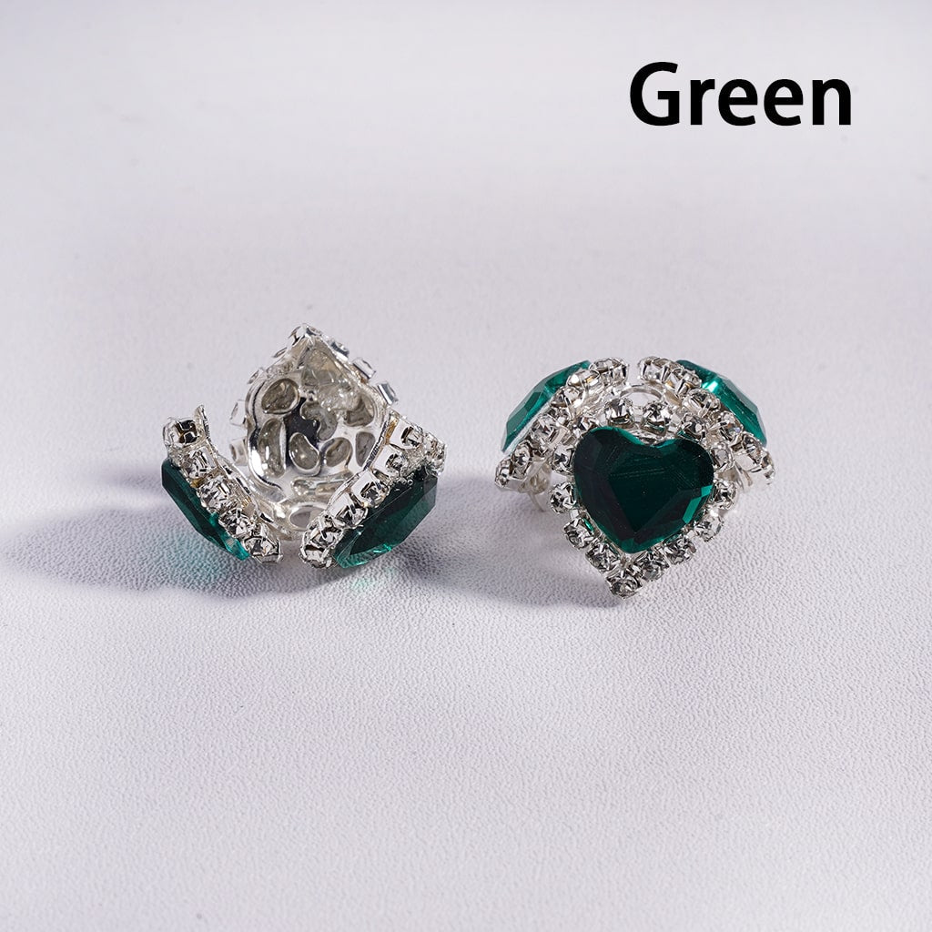 Colorful Heart Rhinestone Fancy Bead Cages with Crystal Chain Multi-Color Alloy Bead Cap, Fits 16MM Beads