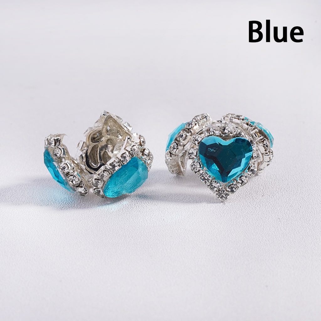 Colorful Heart Rhinestone Fancy Bead Cages with Crystal Chain Multi-Color Alloy Bead Cap, Fits 16MM Beads