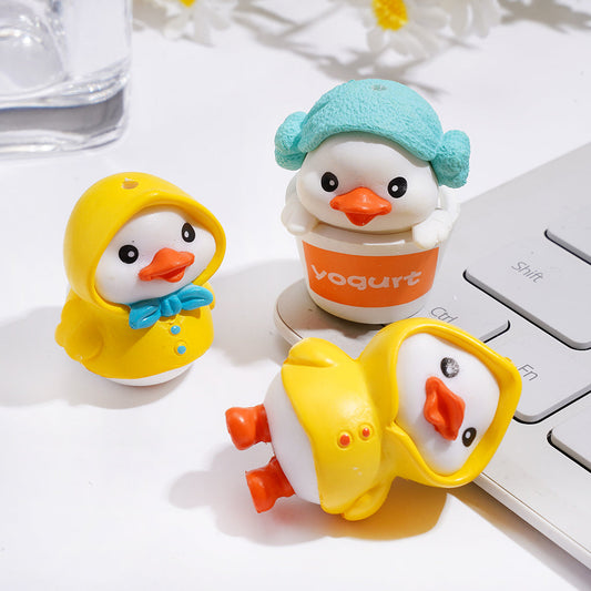 Adorable yellow duck character series Acrylic Beads for Pen Topper or Jewelry Accessories, Random Mix
