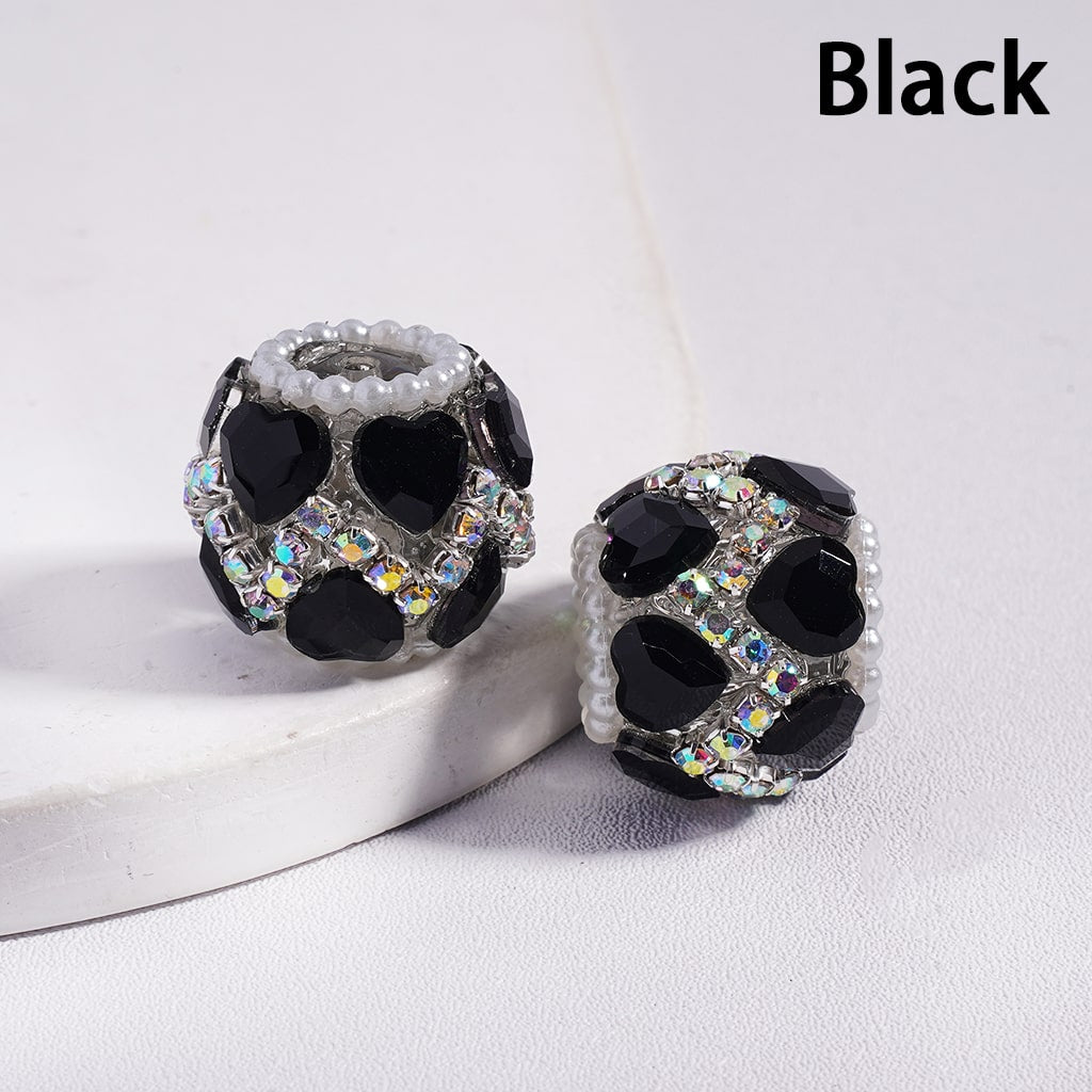 Heart Shaped Rhinestones with Wave Shape AB  Rhinestone & White Pearl Chain Multi Color Acrylic Beads 20MM