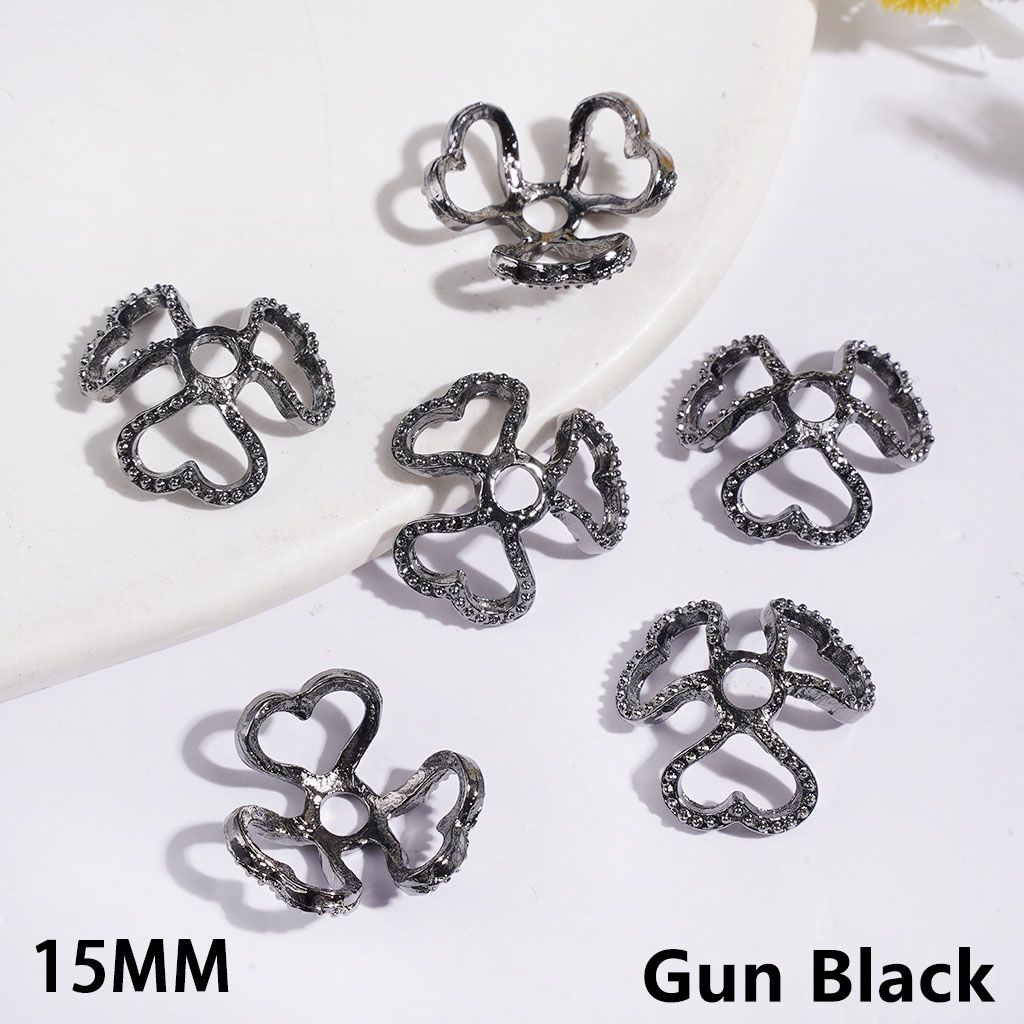 Adorable Heart-Shaped Design Alloy Bead Cap Cage, 15MM, Multi-Color (Fits 16MM Beads)