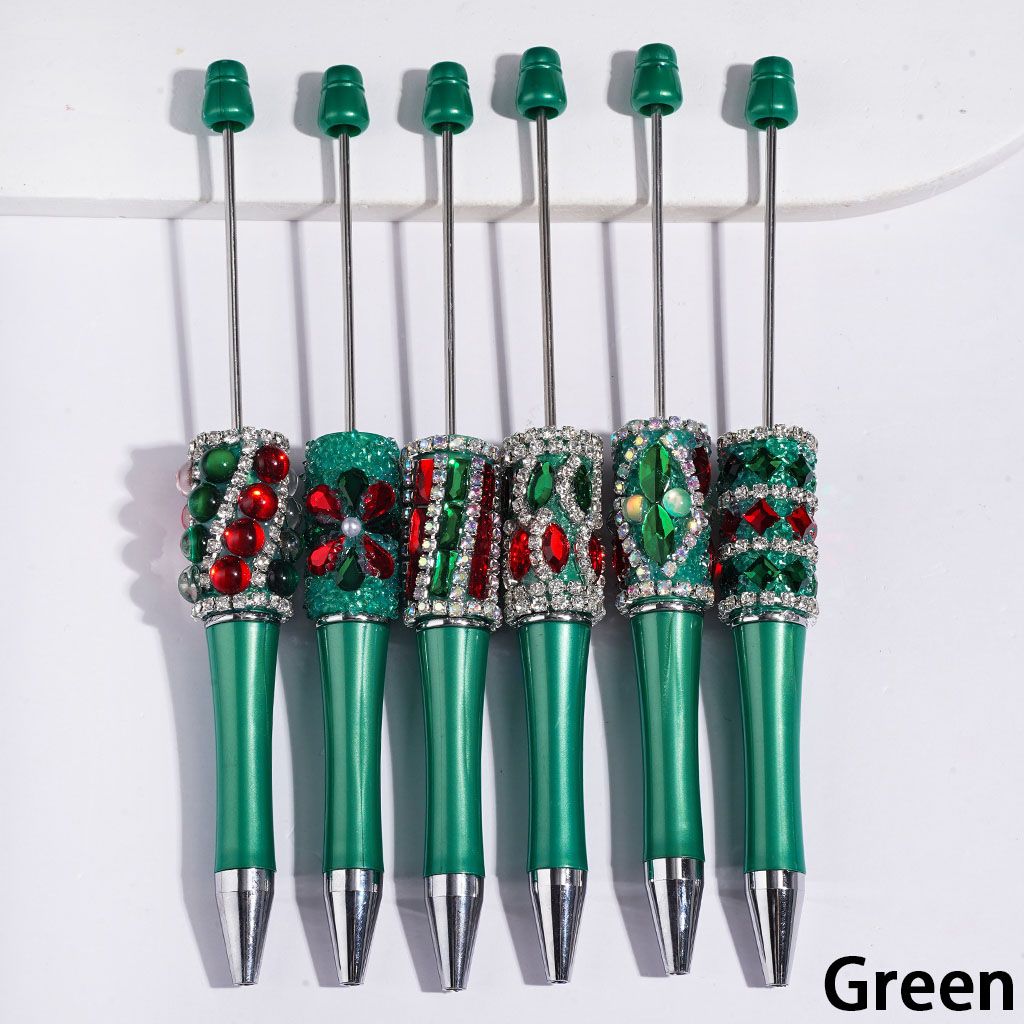 Gleaming Clear AB Rhinestones in Water Drop, Half-Shell, Round, Marquise, Square & Rectangle Cuts, Red & Green Christmas Theme Beadable Pens