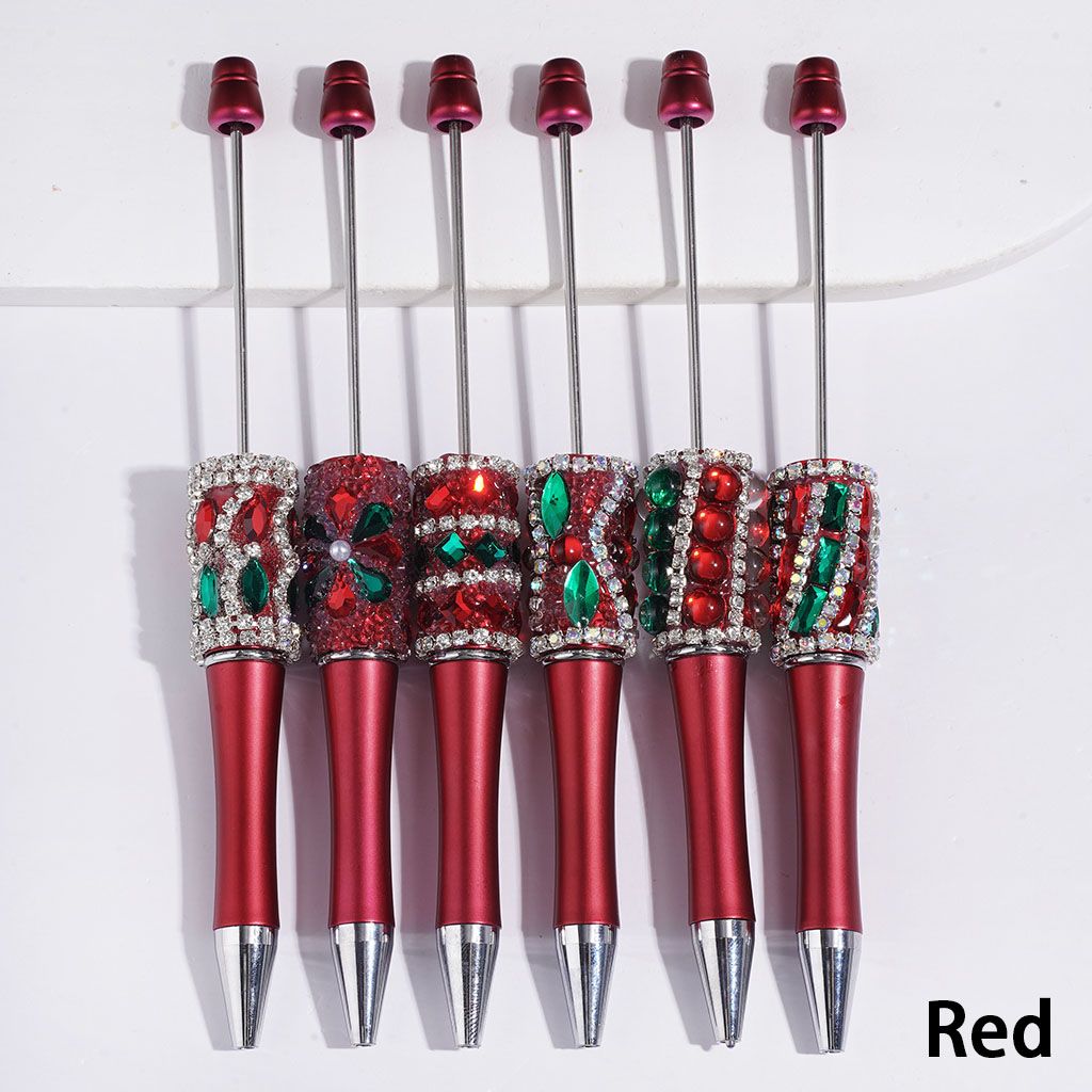 Gleaming Clear AB Rhinestones in Water Drop, Half-Shell, Round, Marquise, Square & Rectangle Cuts, Red & Green Christmas Theme Beadable Pens