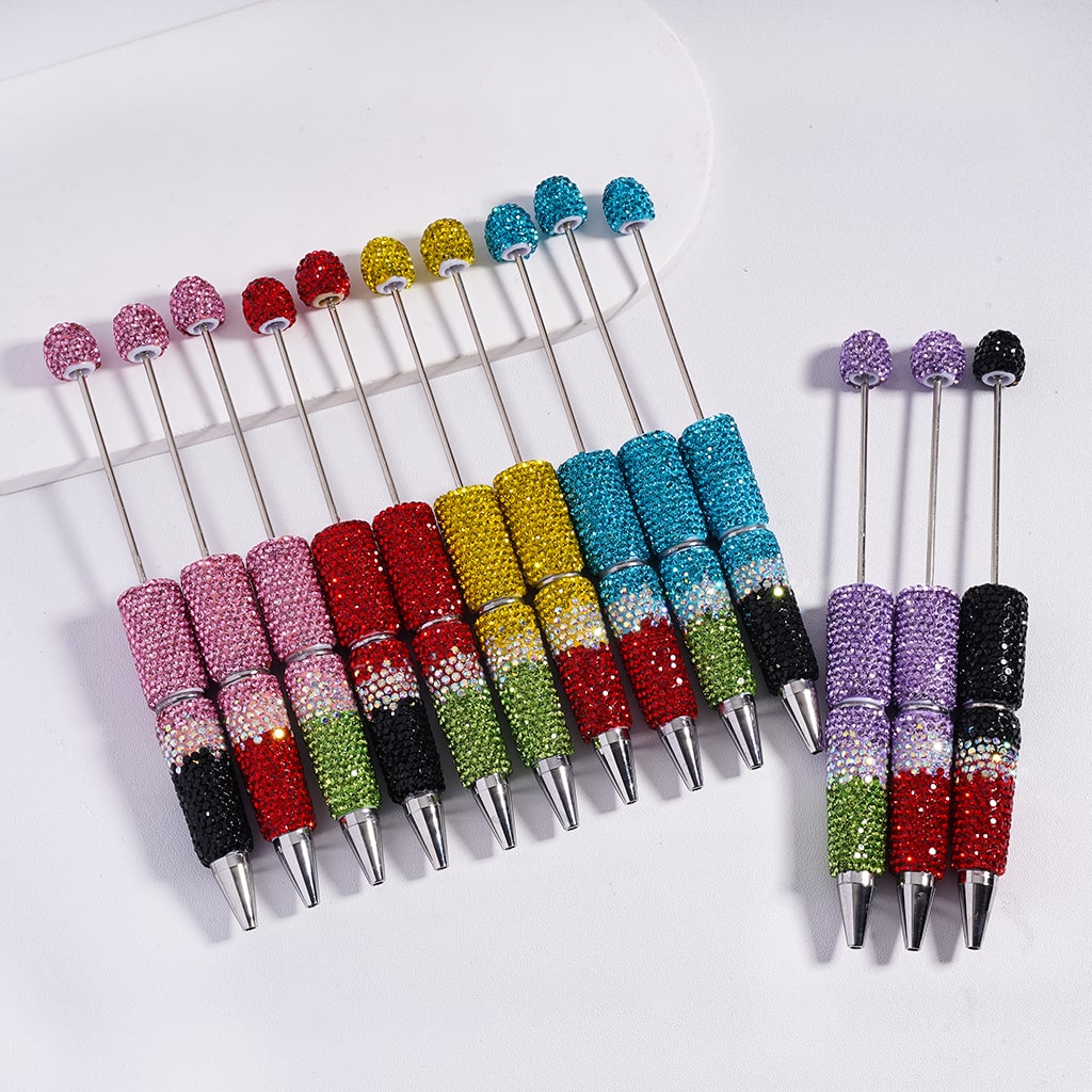 Three Color Rhinestone Multi Color Beadable Pens Random Mix