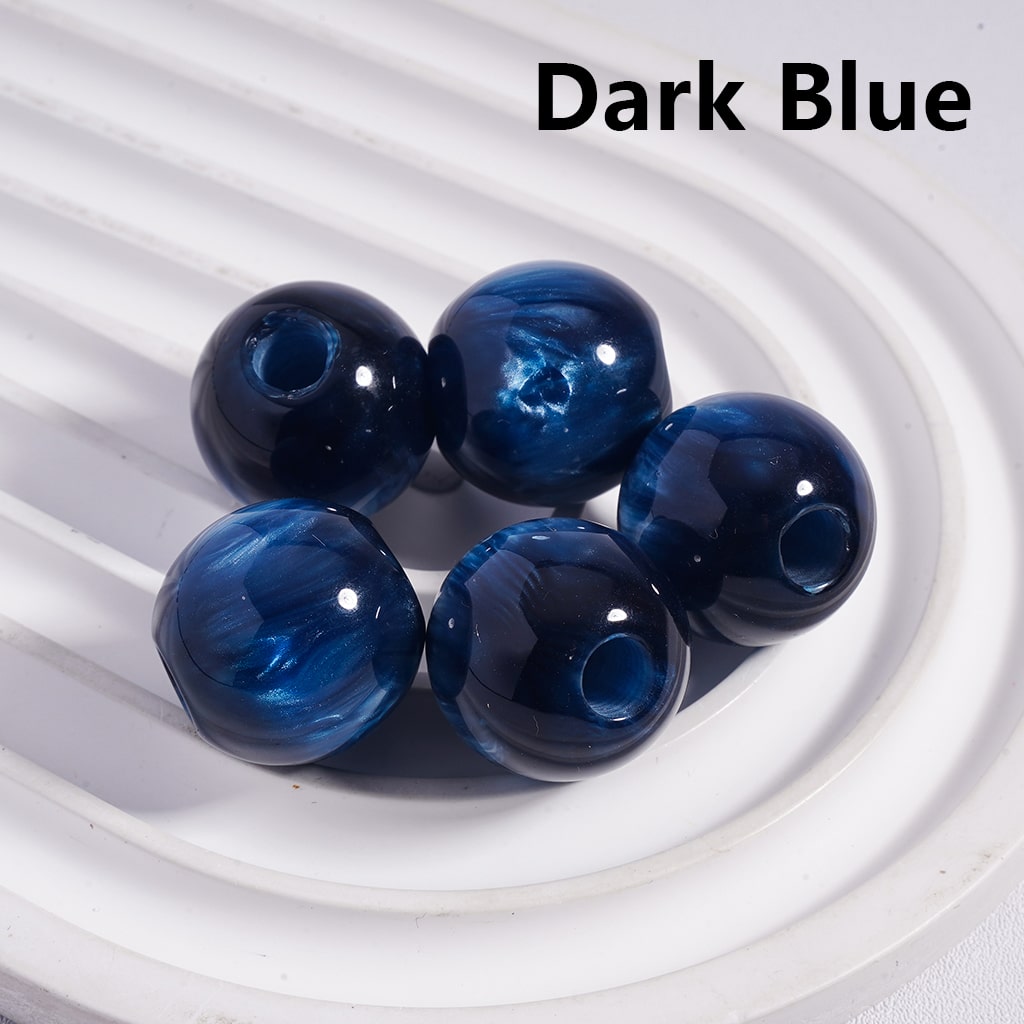 Cat Eye Style and Texture, Big Hole Multi-Color Round Acrylic Beads for Bracelets  20MM, (The Hole Diameter is 6 MM)