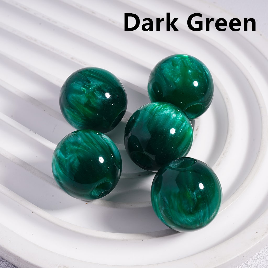 Cat Eye Style and Texture, Big Hole Multi-Color Round Acrylic Beads for Bracelets  20MM, (The Hole Diameter is 6 MM)
