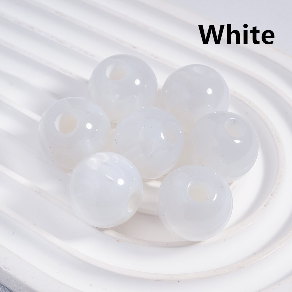 Cat Eye Style and Texture, Big Hole Multi-Color Round Acrylic Beads for Bracelets  20MM, (The Hole Diameter is 6 MM)