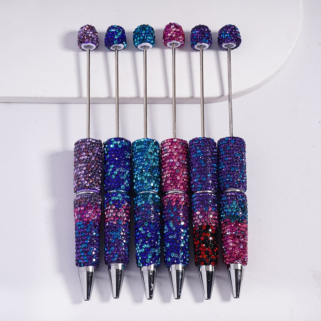 Ombre Multi-Color Rhinestone Covered Clay Pens Full Sparkle Design