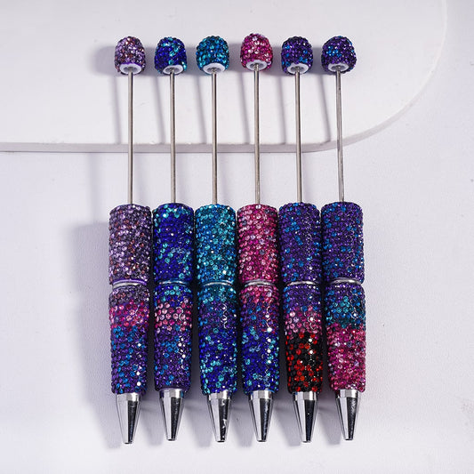 Ombre Multi-Color Rhinestone Covered Clay Pens Full Sparkle Design