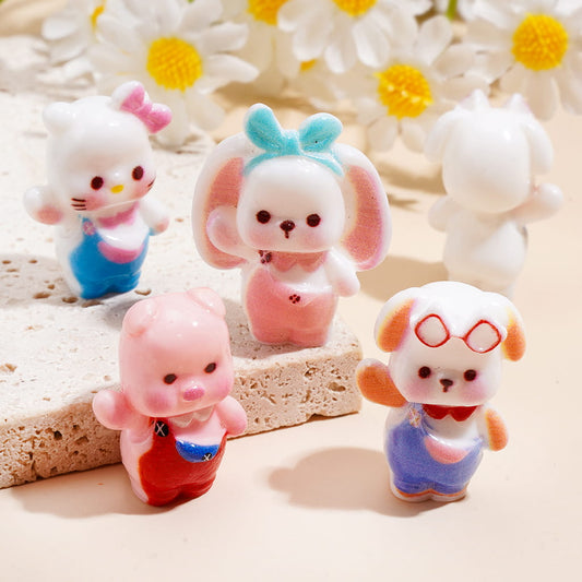Cute Cartoon Animal Mini Character Bear Bunny Dog in Various Styles Acrylic Beads Pen Topper & Jewelry Accessories